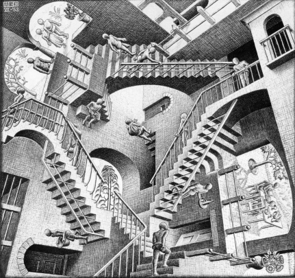 M. C. Escher. Relativity